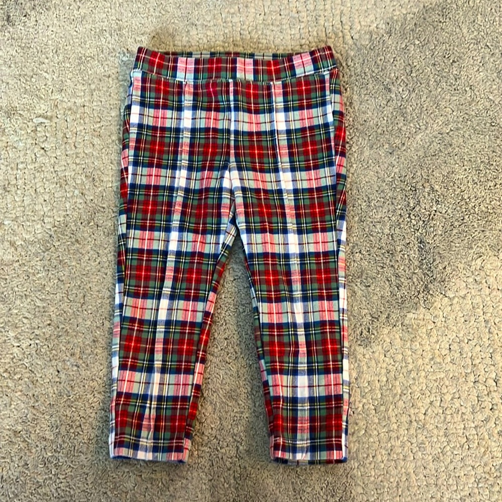 Plaid pull on pants